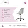 Silla Eames para oficina con rueditas y altura ajustable Gris claro