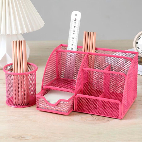 Set Organizador De Escritorio Fucsia