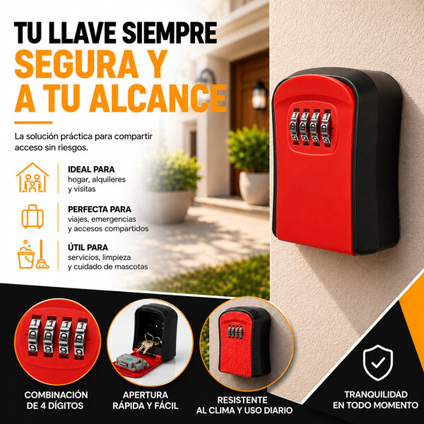 Caja Fuerte Cofre De Seguridad C/ Combinación 9,5 cm x 8 cm Rojo