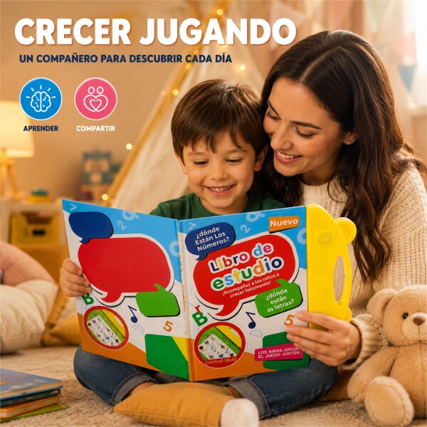 Libro Didáctico Interactivo Bilingüe con 20 Hojas Táctiles DISEÑO 1