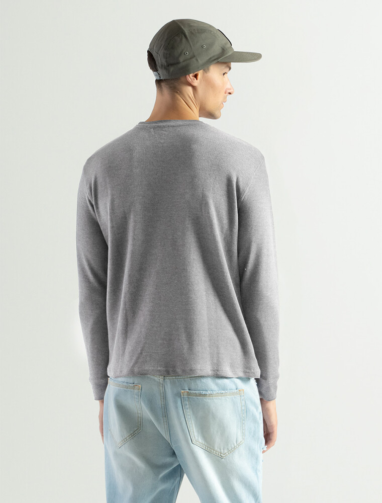 Remera Manga Larga Termal Gris Melange