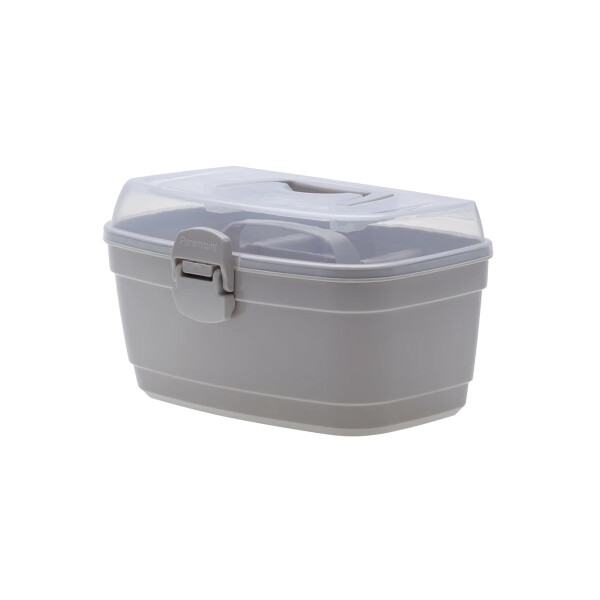 CAJA PLASTICA MULTIUSO CON BANDEJA M 27X19X19 CM. MULTICOLOR