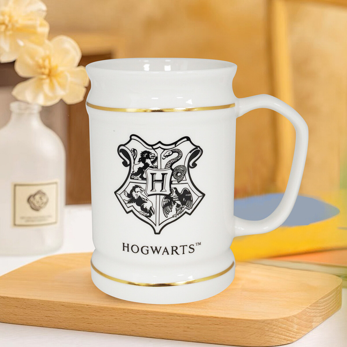 Taza Hogwarts 490ml - blanco 