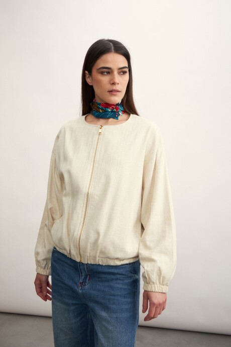 Chaqueta Bomber Beige