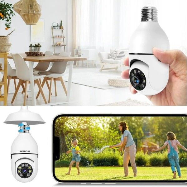 Cámara Seguridad Vigilancia 360 Wifi Graba Audio Espia Variante Color Blanco
