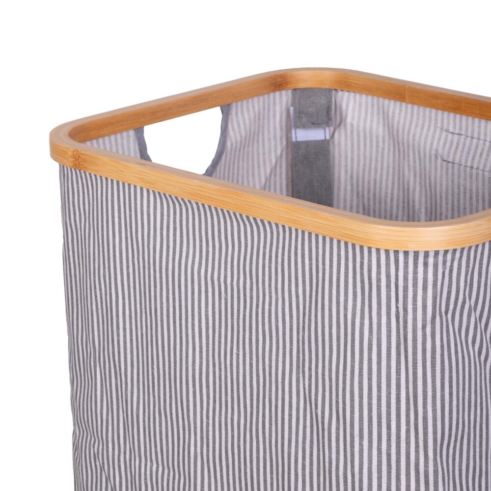 CESTO C/TAPA ALGODON-Y-BAMBOO GRIS A515