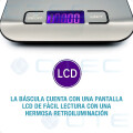 Balanza Cocina Digital Alta Precisión Hasta 10kg Gris Balanza Cocina Digital Alta Precisión Hasta 10kg Gris