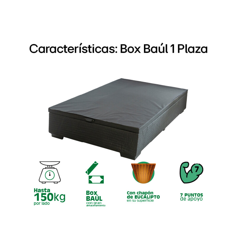 Box Baúl Negro Para Colchón De 1 Plaza Negro Box Baúl Negro Para Colchón De 1 Plaza Negro
