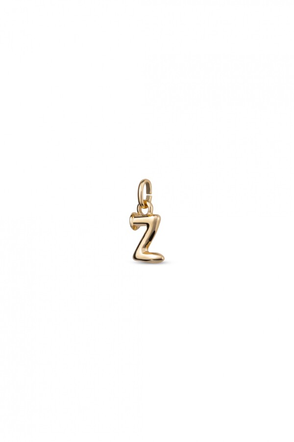CHARM DE ALEACION DE METALES BAÑADO EN ORO DE 18 K CON FORMA DE LETRA Z CON ARGOLLA Charm