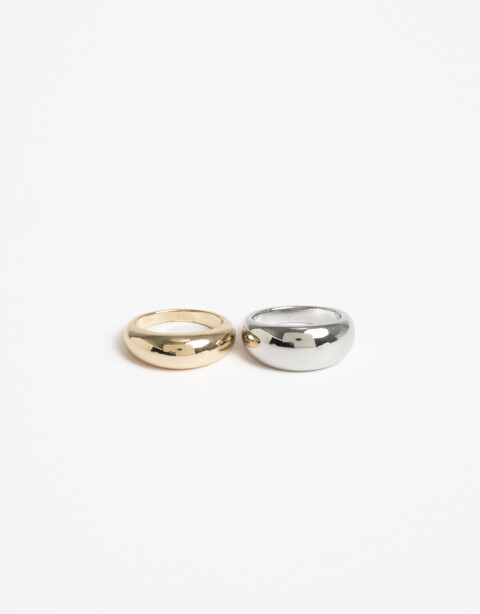 Sets Anillos Metal Set De Anillos Bold Biplating - Dorado