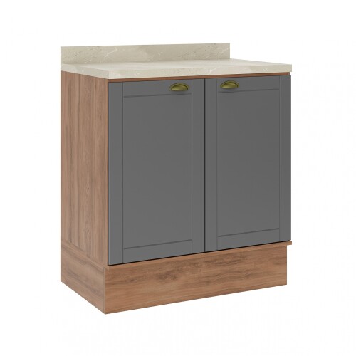 Bajo Mesada Americana 2 Puertas 80cm Gris Bajo Mesada Americana 2 Puertas 80cm Gris