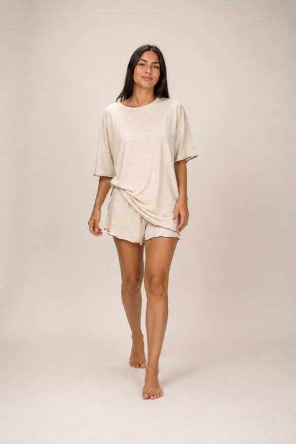 Pijama Dada Viscosa Lino Beige