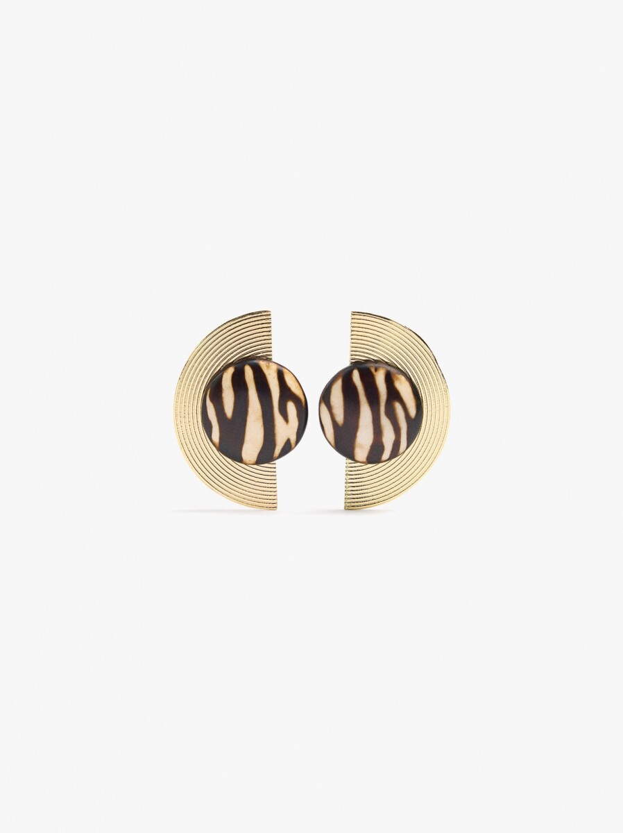 Pendientes Maxi Semicírculo Con Resina - dorado 