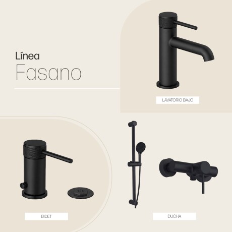Juego Grifería Lavatorio Bajo Bidet Y Ducha NEGRO
