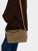 Bolso Bandolera Con Piel camel