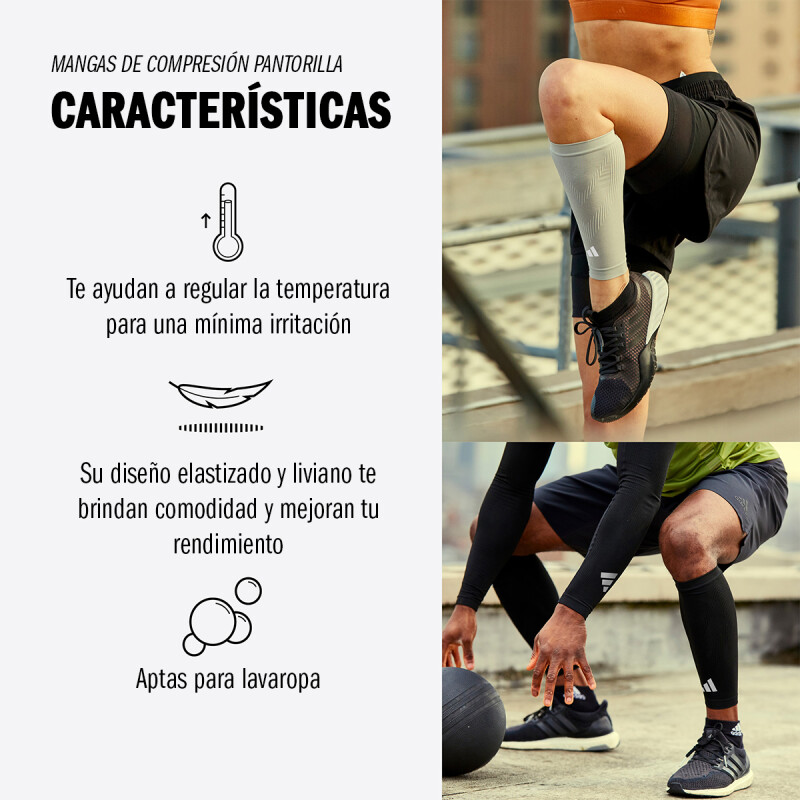Mangas De Compresión Pantoirrilla Adidas Negro