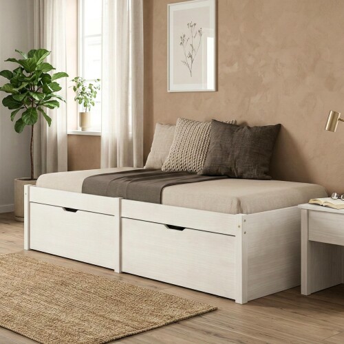 Cama 1 plaza 2 Cajones Beauty - Funcional Blanco