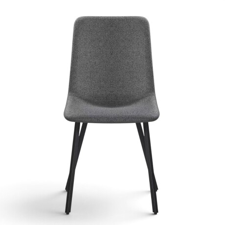 PACK x2 SILLA DE COMEDOR TAPIZADA EN TELA CON RESPALDO ALTO SIN APOYABRAZOS GRIS
