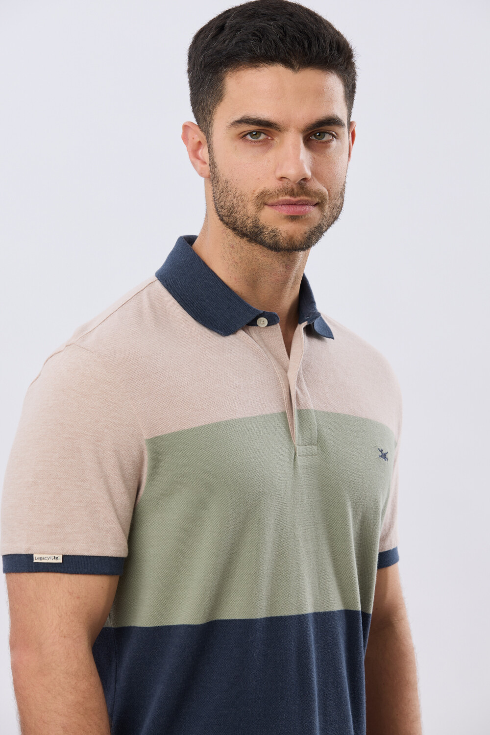 REMERA POLO RAYADA PIQUÉ Verde