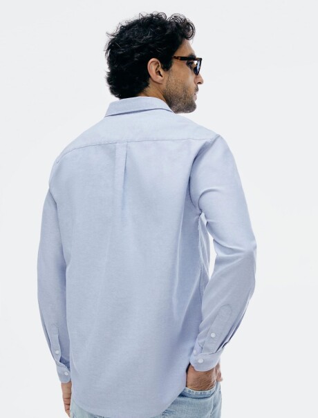 CAMISA OXFORD DE MANGA LARGA CELESTE