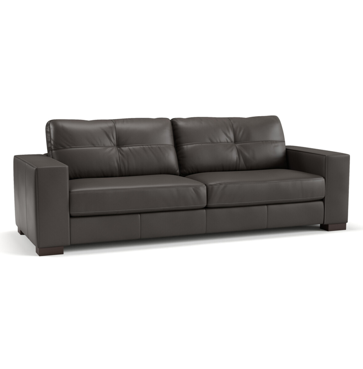 SOFA 100% CUERO - 3 CUERPOS - MODELO DOMINI - NEGRO 