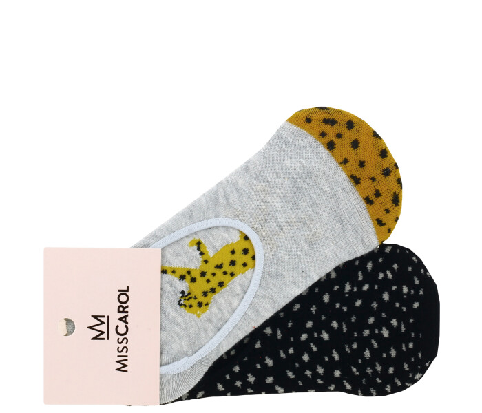 Medias de Mujer Miss Carol Media pack x2 print leopardo Gris - Negro