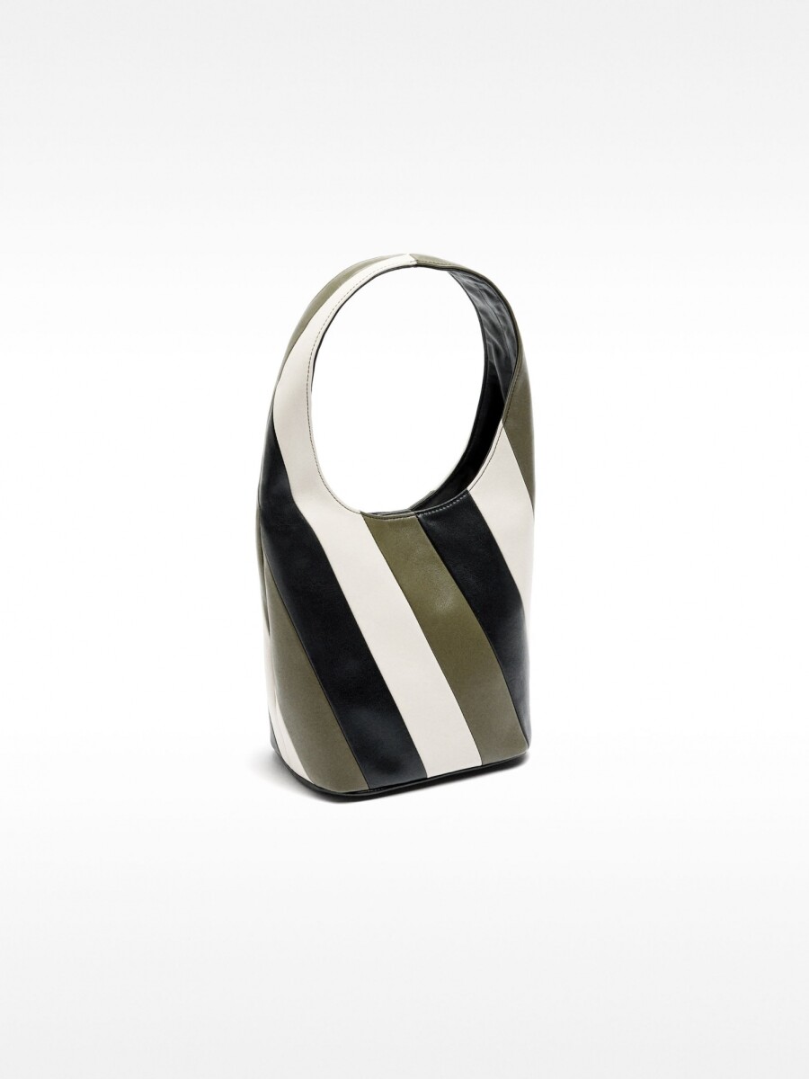 Bolso De Hombro De Rayas caqui