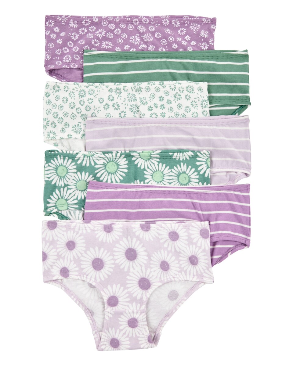 Pack siete bombachas de algodón, estampadas. Talles 2-5T 