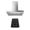 Pack Campana Ventor Acero Inoxidable 60cm Pack De Campana Extractora Ventor 60CM + Anafe A Gas Vulcano Dou 2 Negro