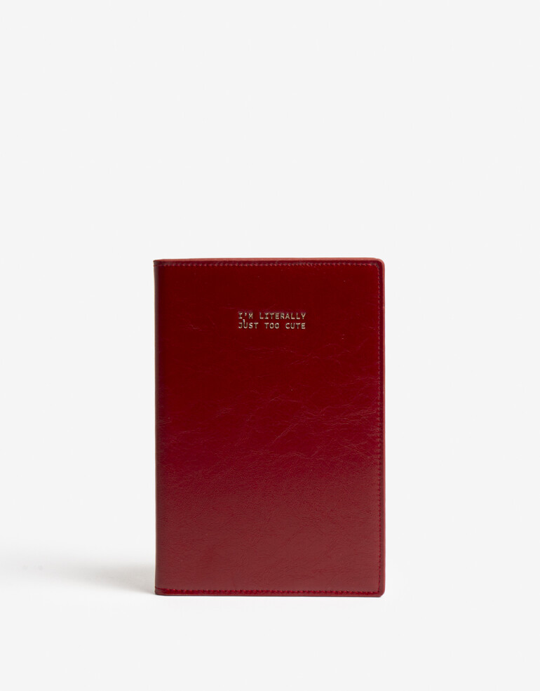 Anotadores Cuadernos y Memos Cuaderno Cuaderno Pu Con Cierre. Cuenta Con Hojas Rayadas. - Rojo Burdeaux