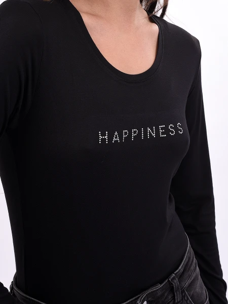 REMERA LIVE LOVE LAUGH NEGRO