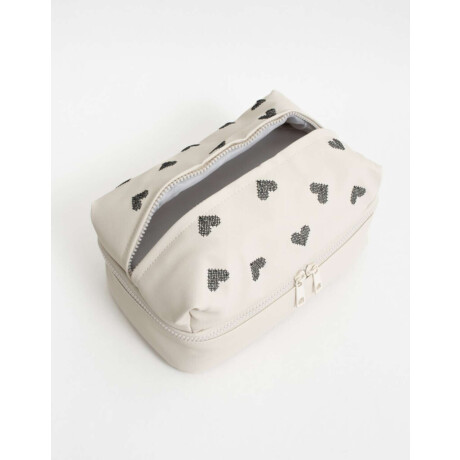 Portacosméticos Con Manija Blanco Crudo