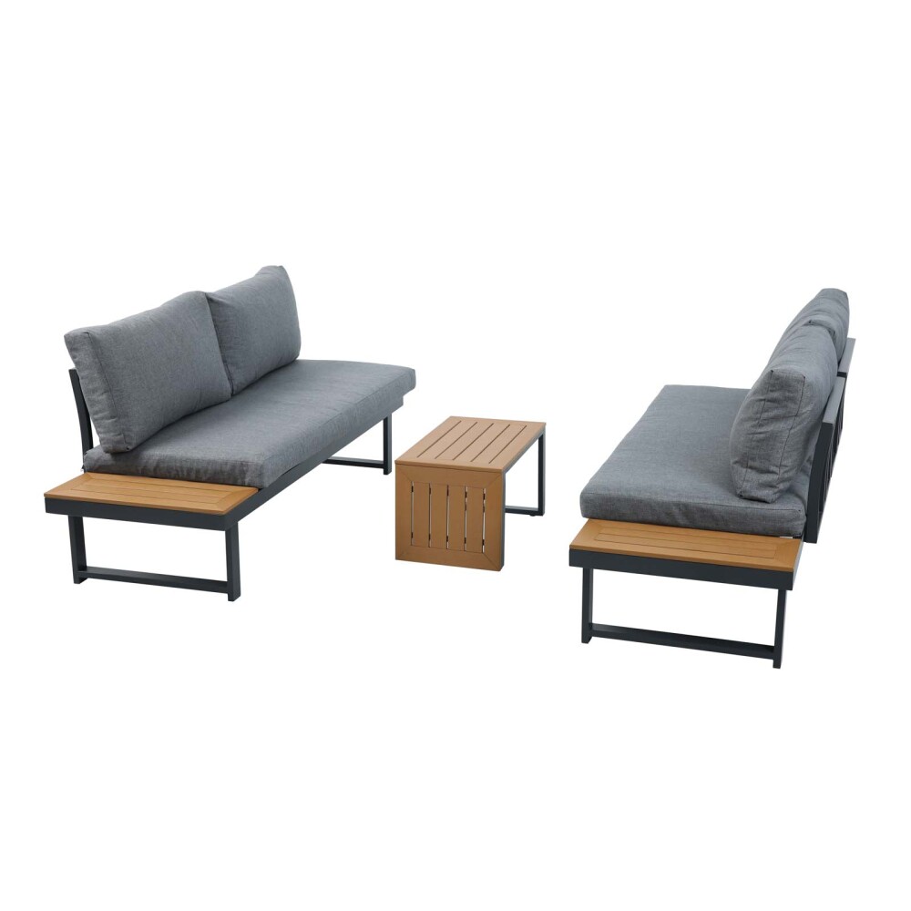 SET DE LIVING MODULAR ALUMINIO ALUMINIO GRIS NEPAL