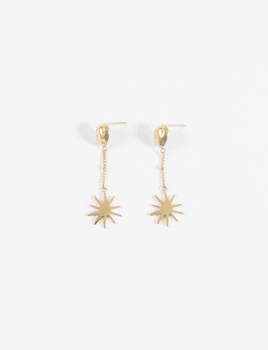 Caravanas largas sol - dorado 