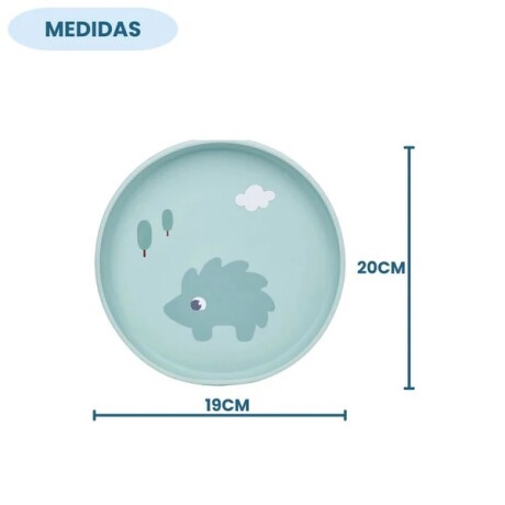 Plato con ventosa Cloudy verde