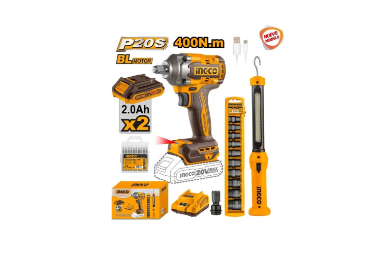 SUPER COMBO LLAVE DE IMPACTO 400NM 20V + LINTERNA RECARGABLE + DADOS IMPACTO SUPER COMBO LLAVE DE IMPACTO 400NM 20V + LINTERNA RECARGABLE + DADOS IMPACTO