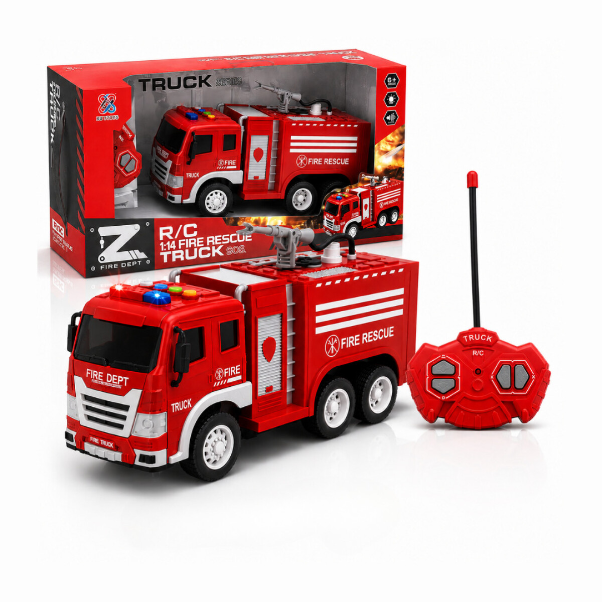 Camion Bomberos Juguete Control Remoto Luces Agua Real Rc 