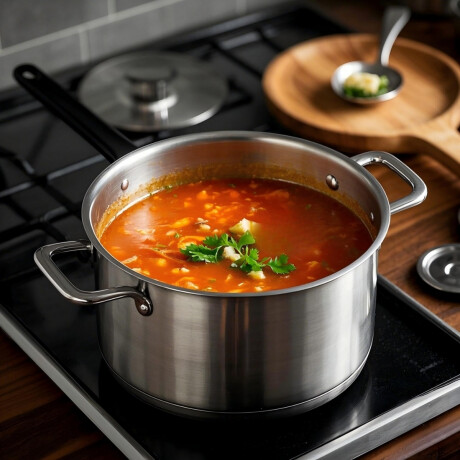 Cacerola Alta con Tapa de Acero Inoxidable 10 Litros Cacerola Alta con Tapa de Acero Inoxidable 10 Litros