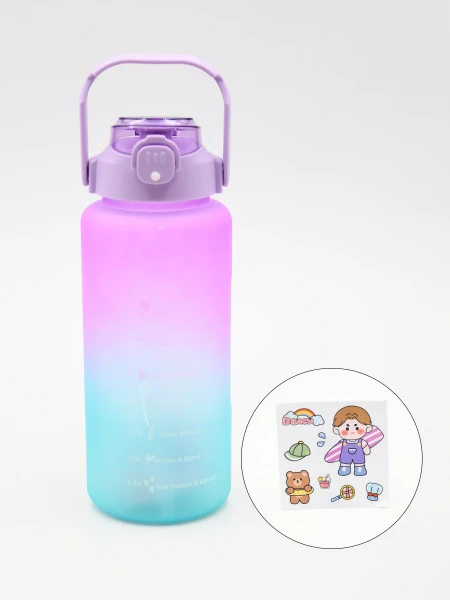 BOTELLA HIDRATACION CON STICKERS VIOLETA