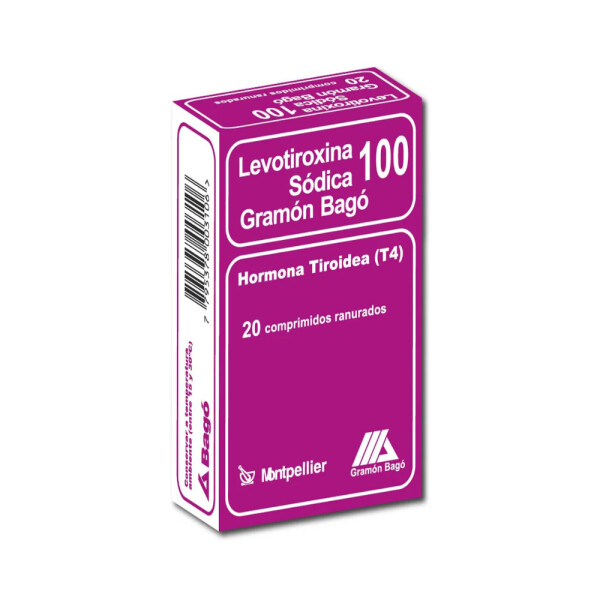 Levotiroxina 100 mcg 20 Comprimidos Ranurados - Gramón Bagó Levotiroxina 100 mcg 20 Comprimidos Ranurados - Gramón Bagó