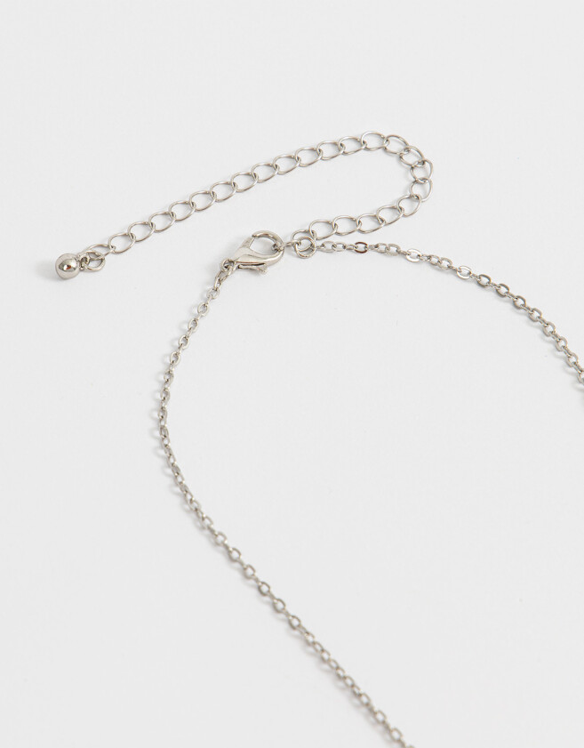Cadena Corta con Dije Corazón Collar Con Corazones - Plateado