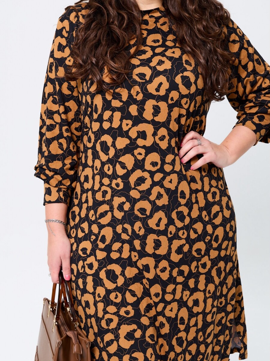 Vestido Natalia Print marrón
