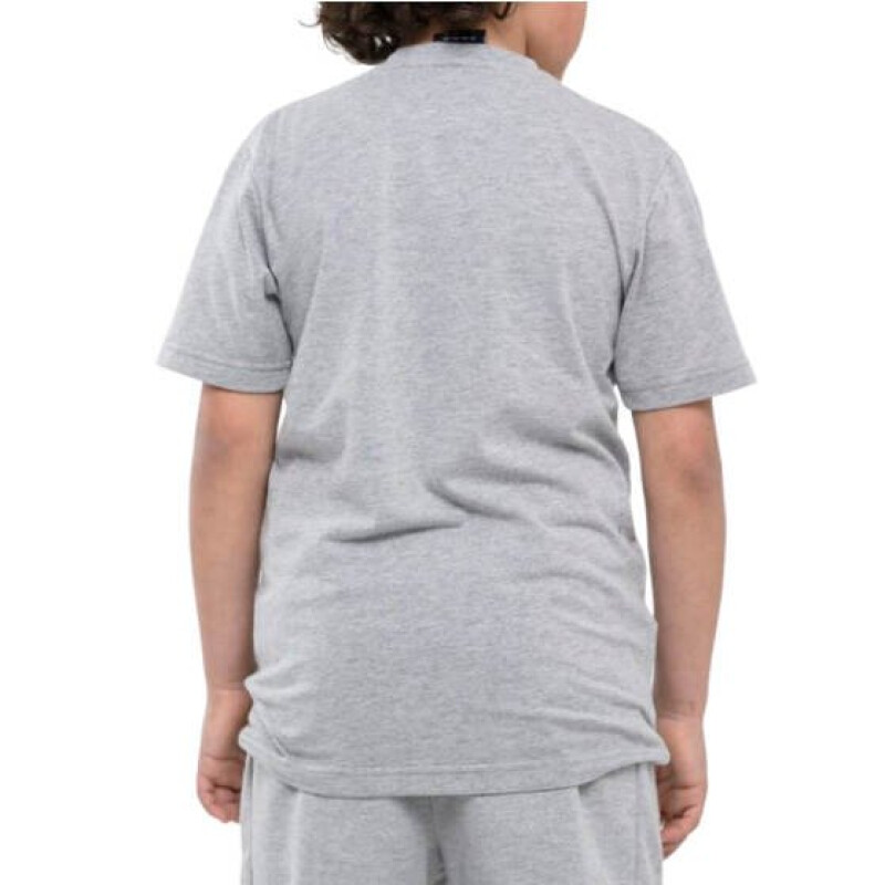 Remera Infantil Umbro Basik Kids Gris Melange - Negro