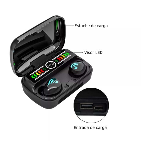 Auriculares M27 Bluetooth Inalámbricos Recargables Táctiles Negro