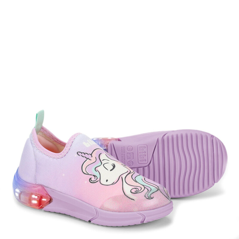 Championes de Niña Bibi Space Waves Unicornio Luces Rosa