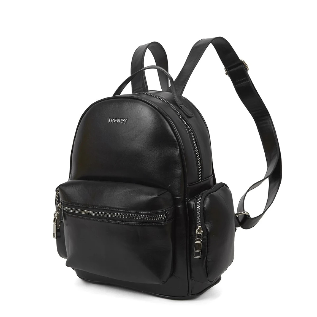 Mochila con bolsillo frontal y lateral - Negro 