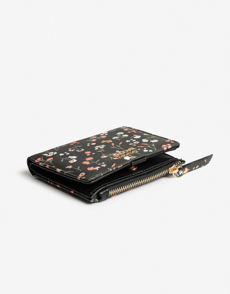 Billetera Billetera Con Solapa - Estampado Flores
