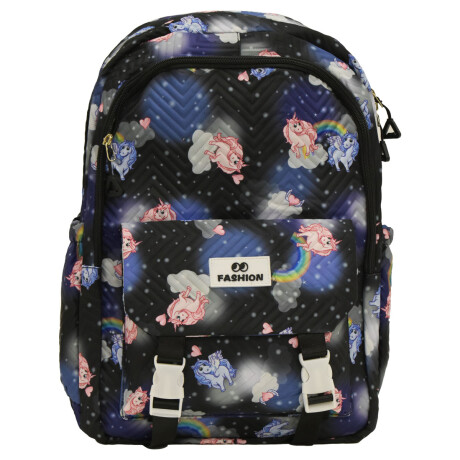 Set Mochila Infantil Escolar con Bolsillos + Botella 670ML Negro