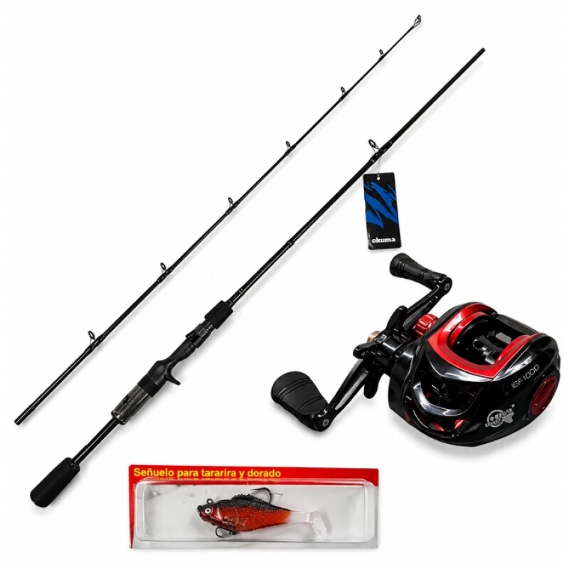 Combo Pesca Rotativo Caña + Reel + Señuelo Combo Pesca Rotativo Caña + Reel + Señuelo