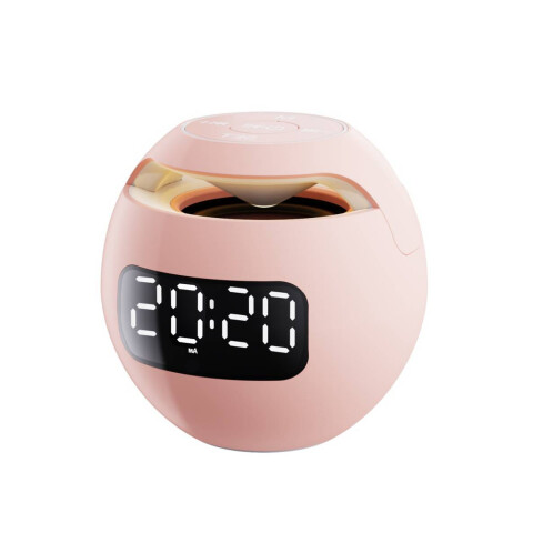 Reloj Despertador Parlante Kimiso Bluetooth USB Luminoso Led Variante Color Rosa